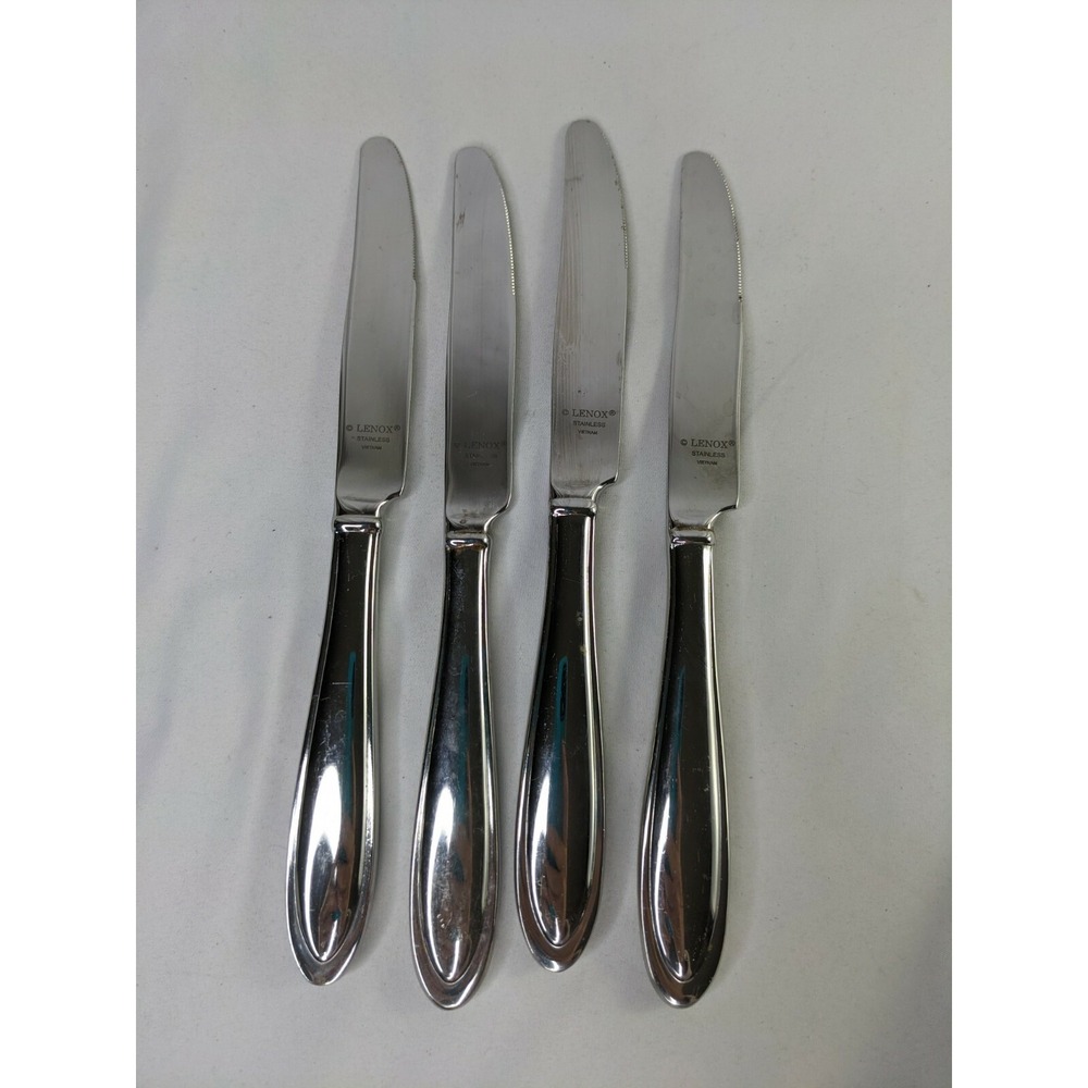 Lenox Medford Stainless Glossy‎ 18/10 Flatware Knife Lot of 4